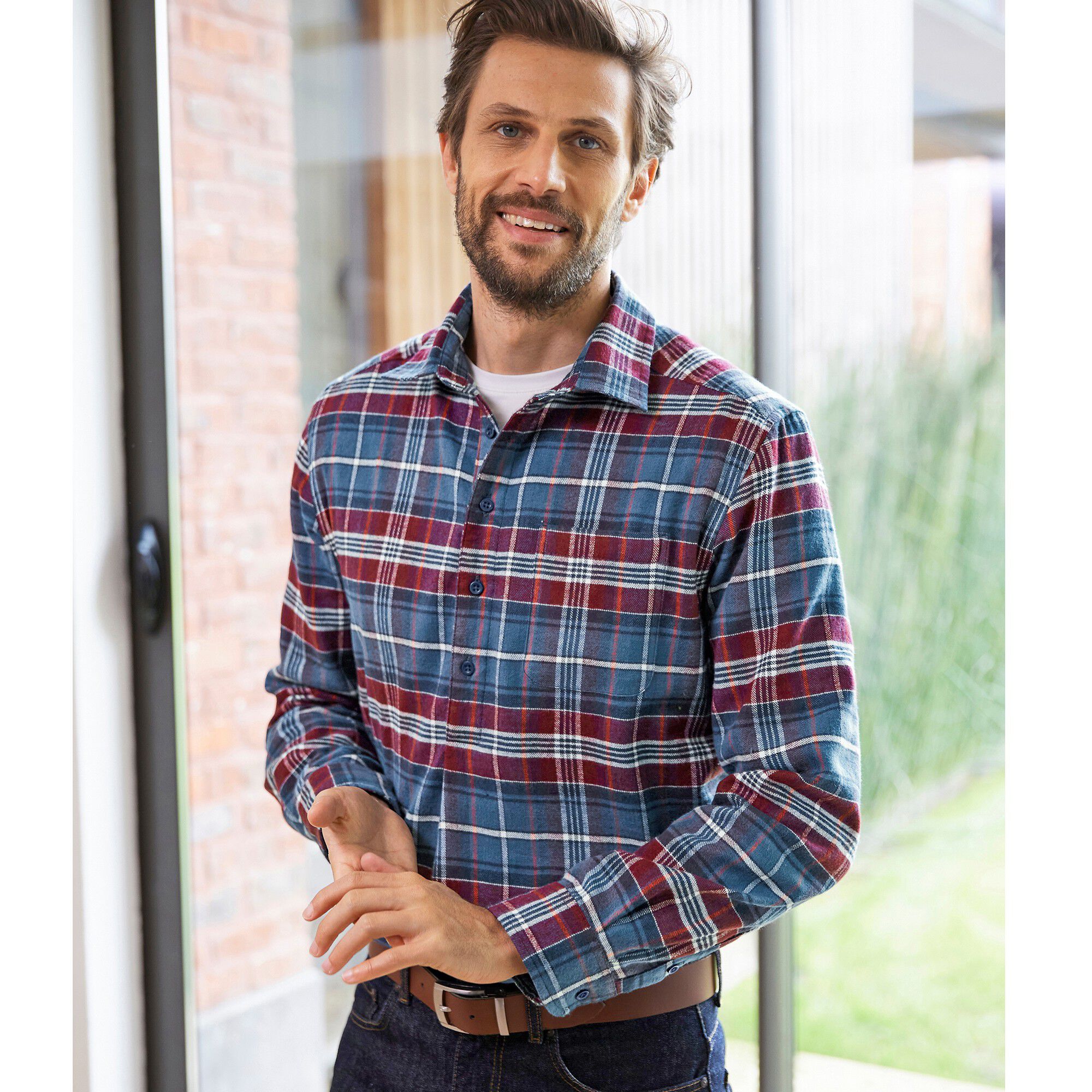 Chemise extra-longue carreaux flanelle