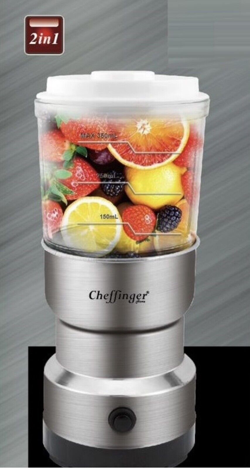 Cheffinger Zerkleinerer, 2 in 1 Mühler und Saft Mixer Universalmixer Smoothie Blender