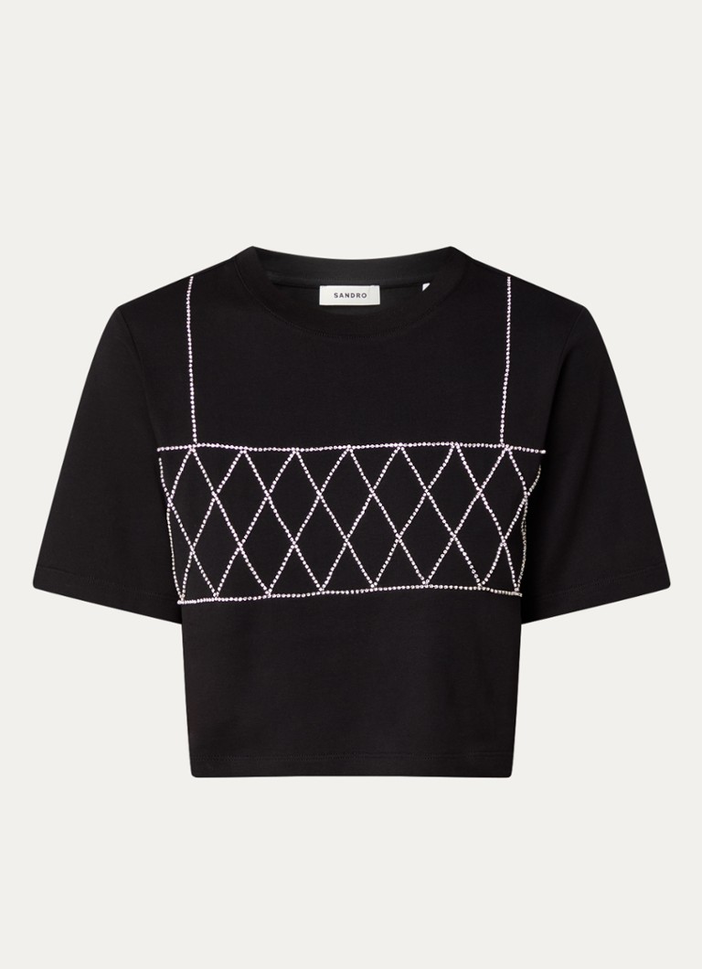 Sandro crop top s kamienkami