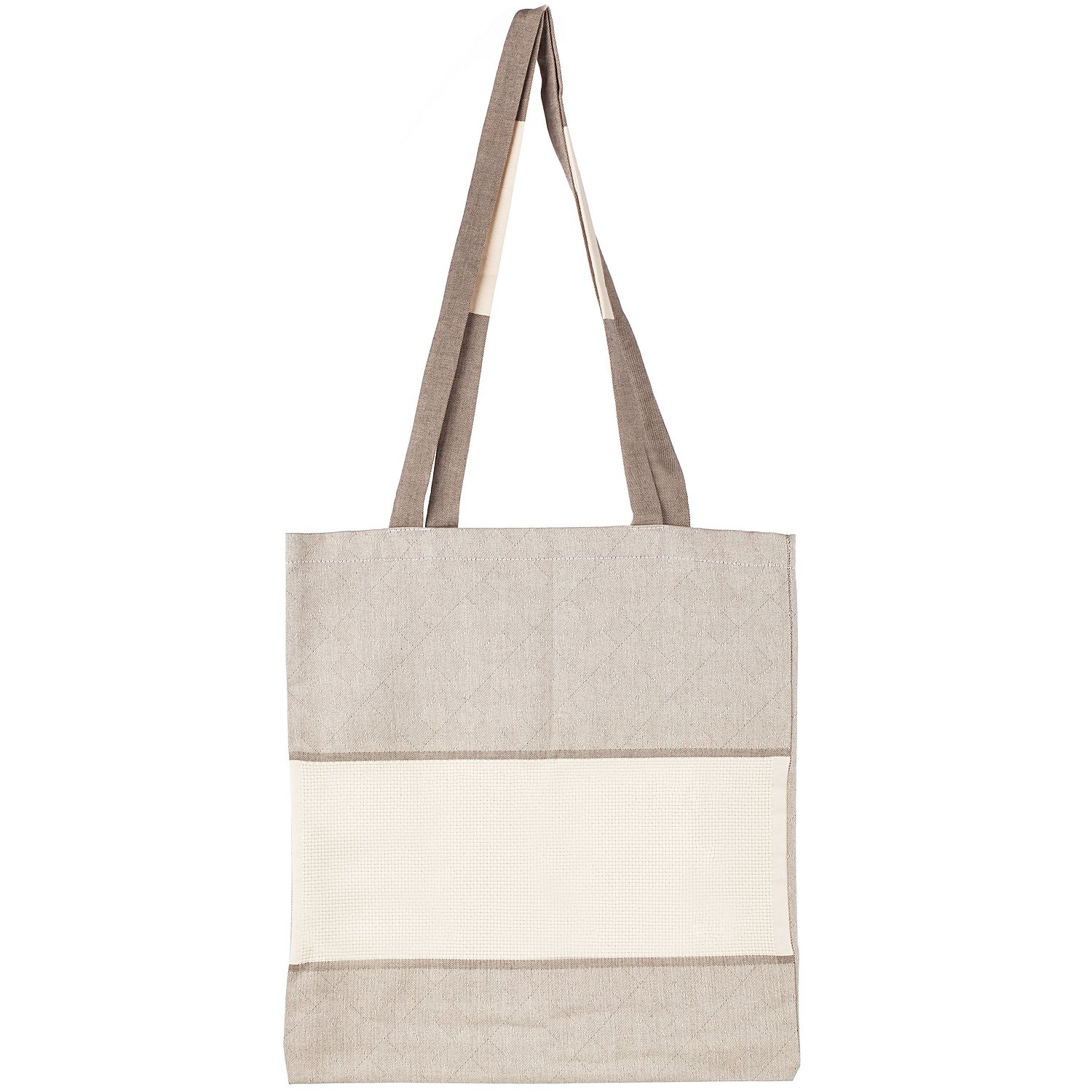 Baumwolltasche mit Aidafeld, leinengrau