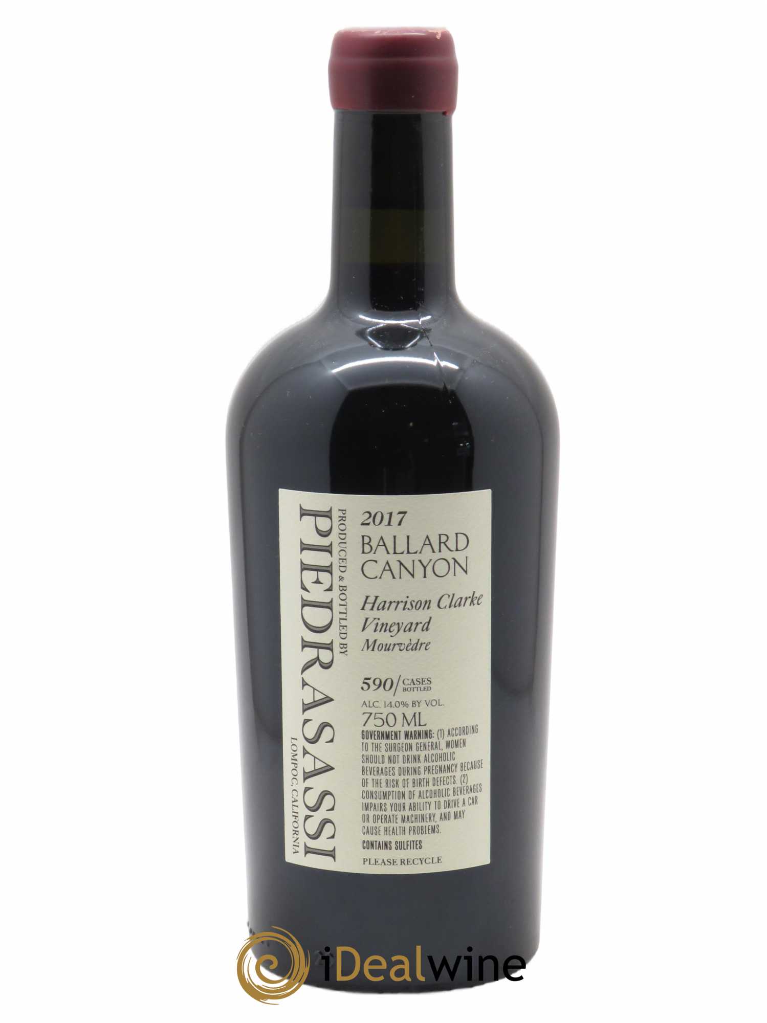 Ballard Canyon Piedrasassi Harrison Clarke Vineyard Mourvèdre Sashi Moorman et Melissa Sorongon  2017 - Lot de 1 Bouteille