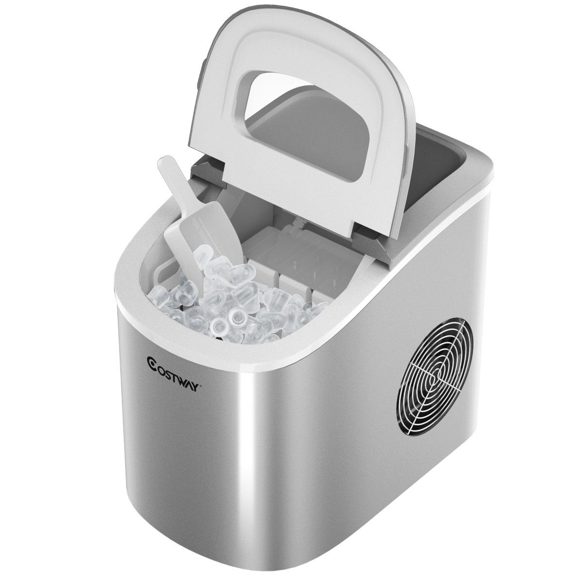 COSTWAY Eiswürfelmaschine, Eiswürfel in 6-13min, 12kg in 24H., 2 Größen