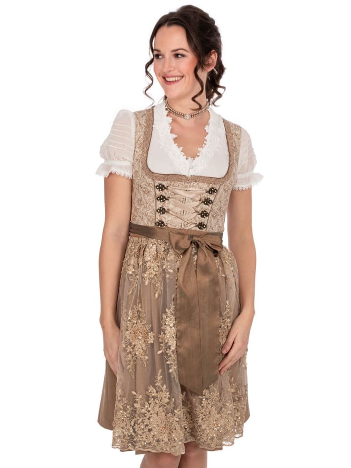 KRÜGER Midi Dirndl 115067 in beige günstig kaufen
