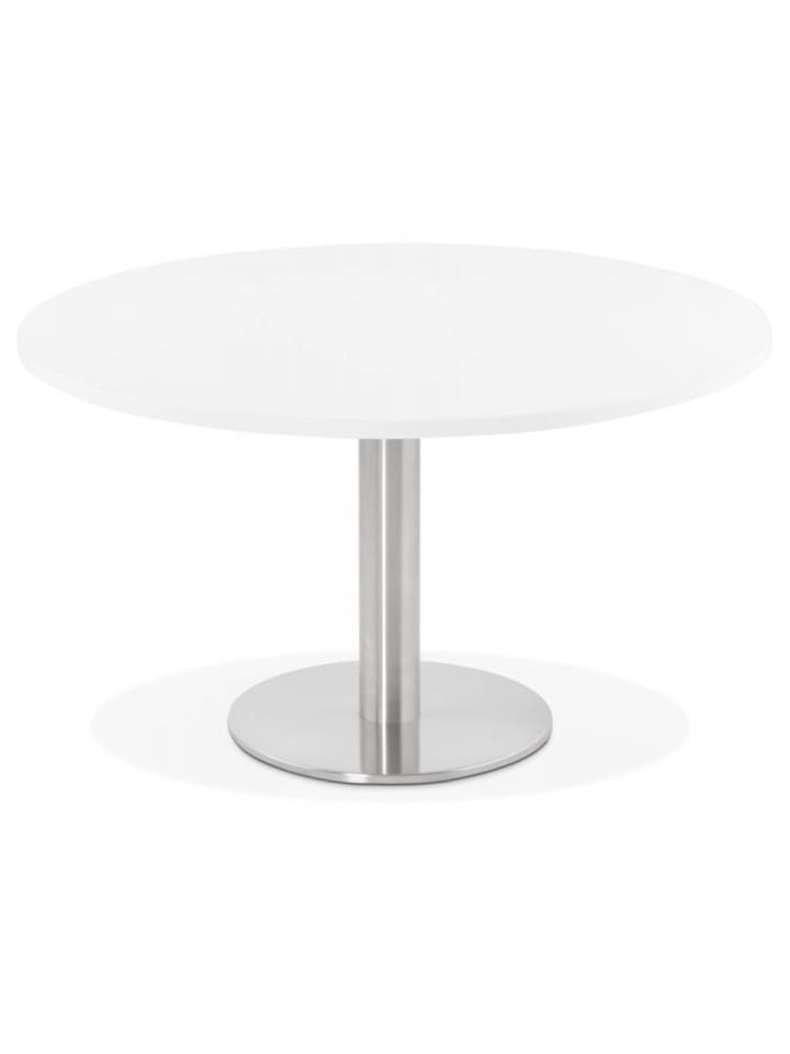 KADIMA DESIGN Salon Couchtisch Rund Weiß Holz Metall | Minimalistisches Design in Weiß günstig kaufen onesize