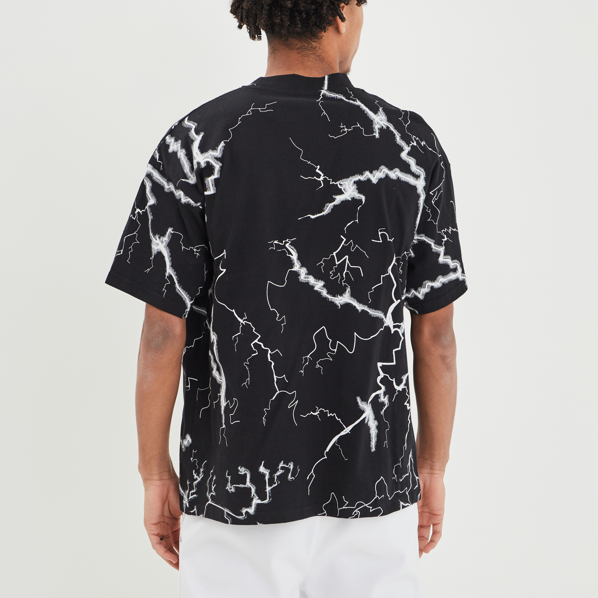 T-shirt coton oversize Liberto noir homme | La Halle