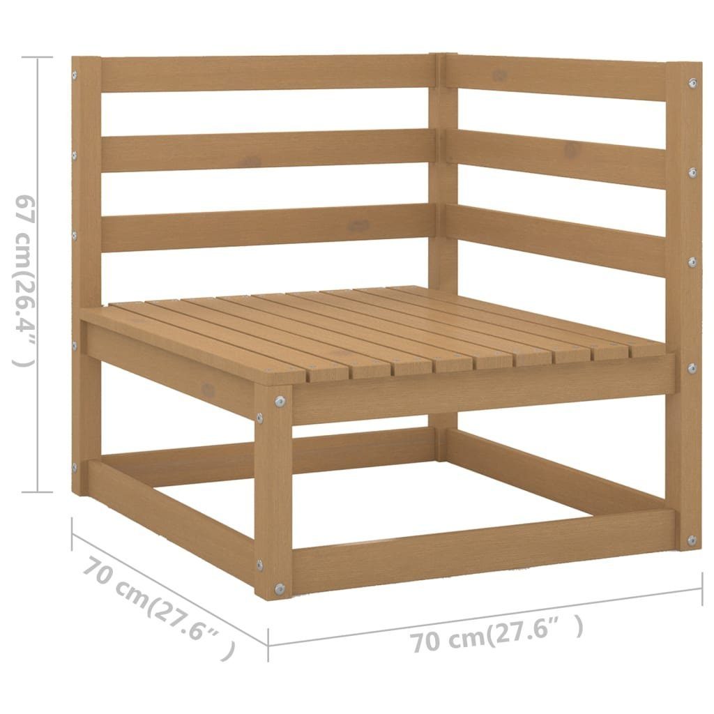vidaXL Loungesofa Outdoor-Sofa 4-Sitzer Honigbraun Massivholz Kiefer, 1 Teile