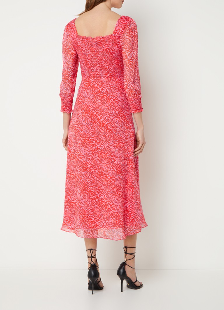 Whistles maxi dress with print and puff sleeves