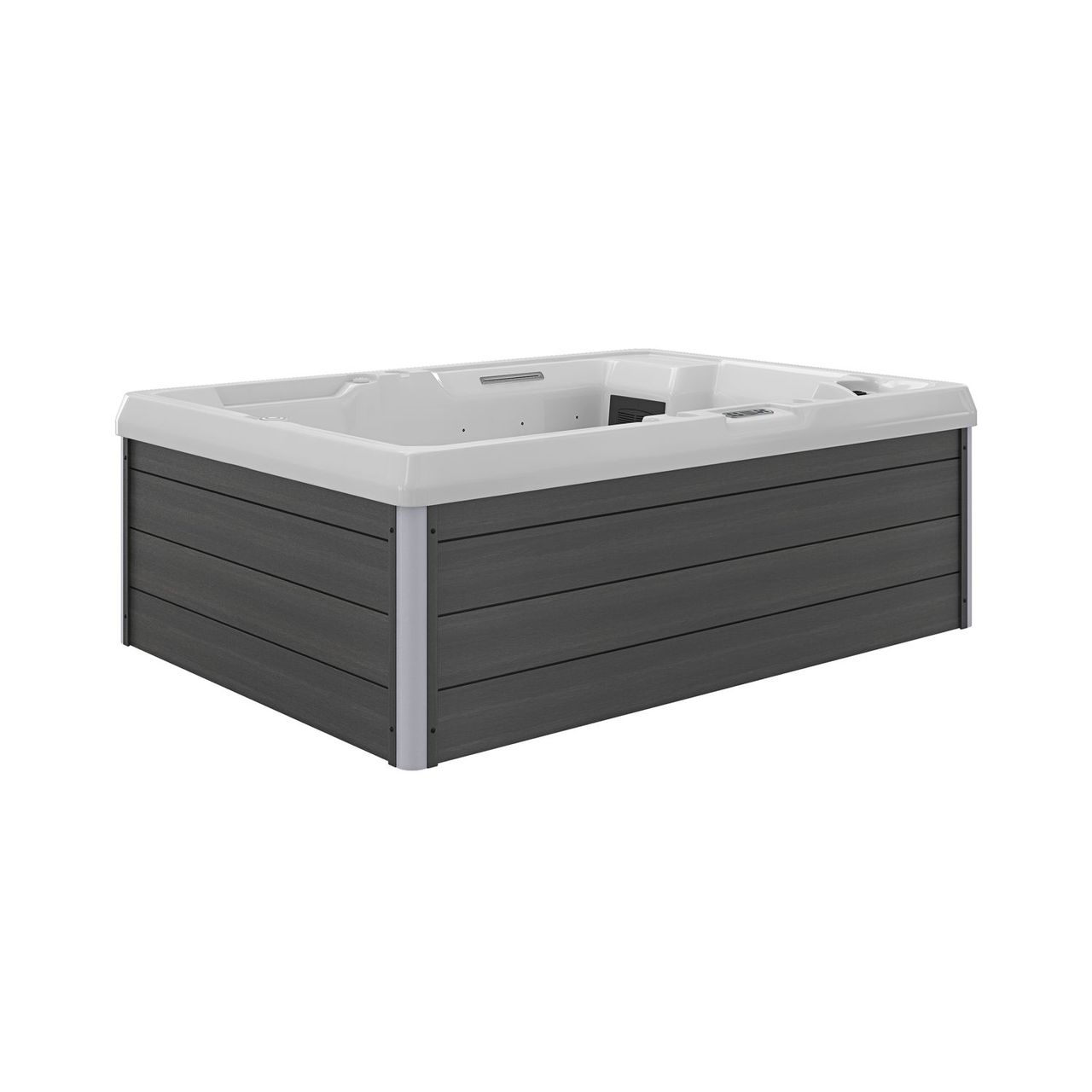 TroniTechnik Outdoor Whirlpool Elba inkl. Heizung, Hydromassage, Bluetooth und Farblicht inkl. Treppe