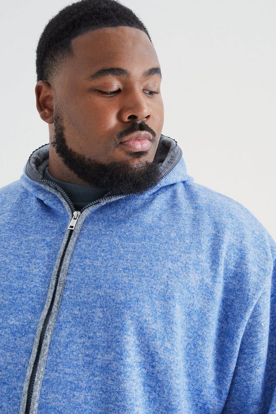 Plus Oversize Hoodie mit Reißverschluss