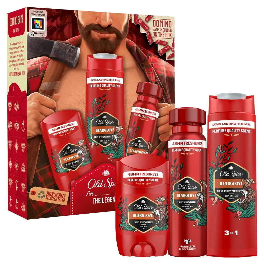 Old Spice Bearglove set za muškarce: 2 x dezodorans + gel za tuširanje