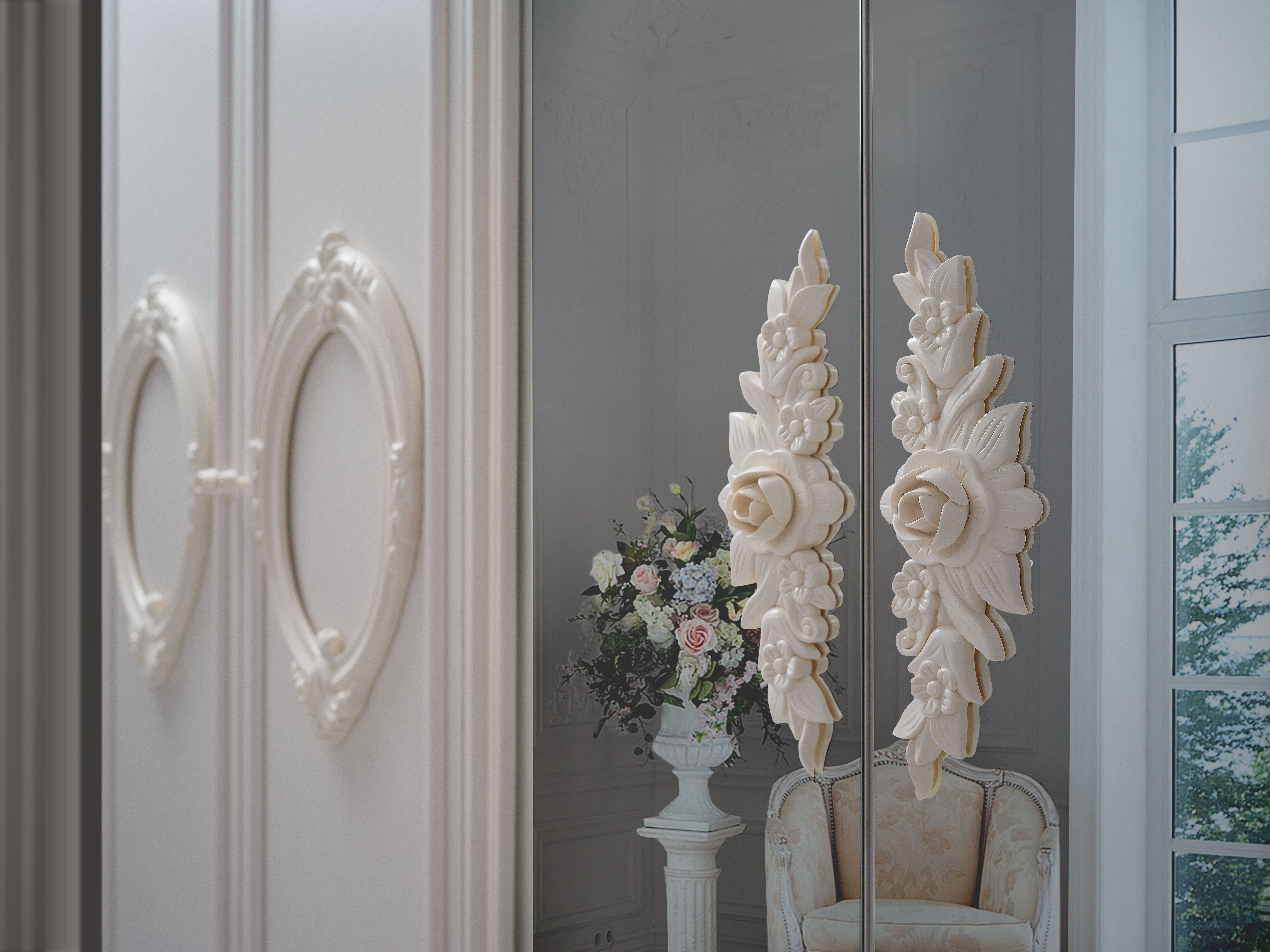 Interdesign24 Schlafzimmer-Set Noana, im klassischen Barock Stil Beige Farben 7-Teilig