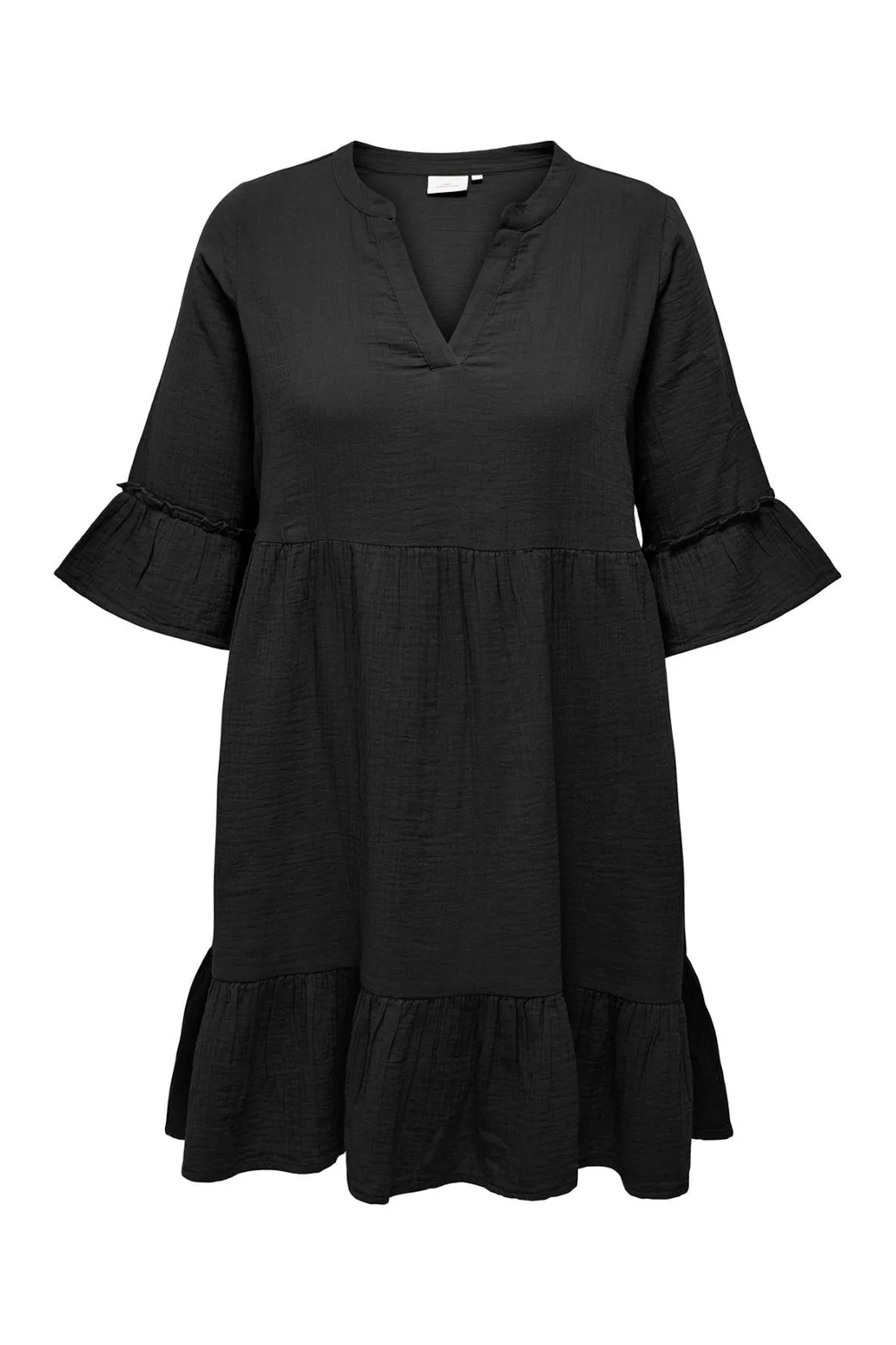 Only Carmakoma  Kleid mit Schößchen Normal geschnitten Splitneck Curve Kurzes Kleid