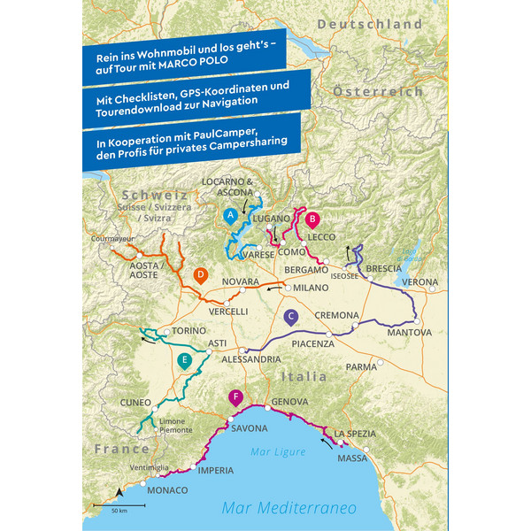 MARCO POLO CAMPER GUIDE LOMBARDEI, PIEMONT &  LIGURIEN - Reiseführer