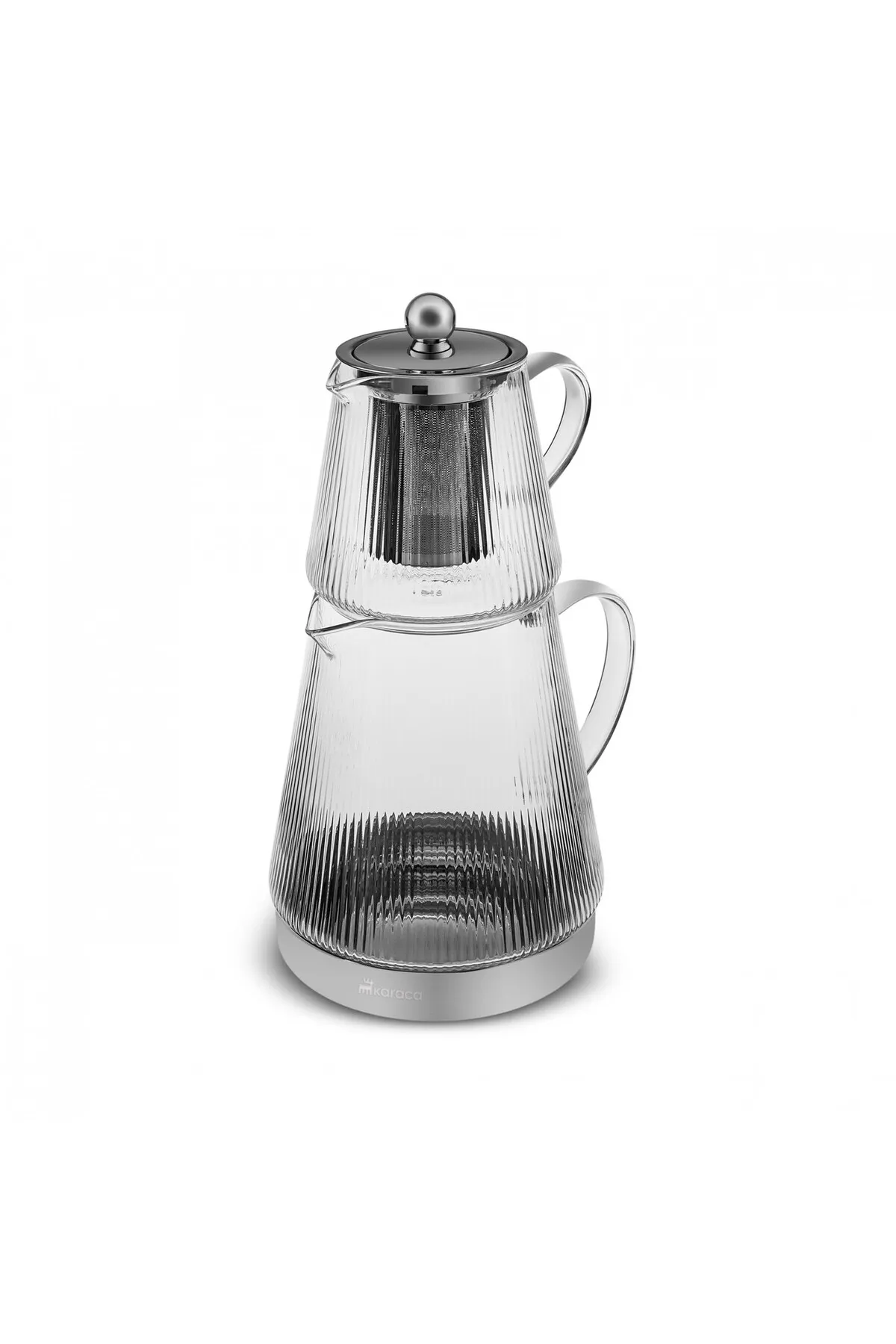 Karaca  Keops Borosilikatglas-Teekanne, 1500 ml, Glas, Trinkgefäß, Temperaturbeständiger