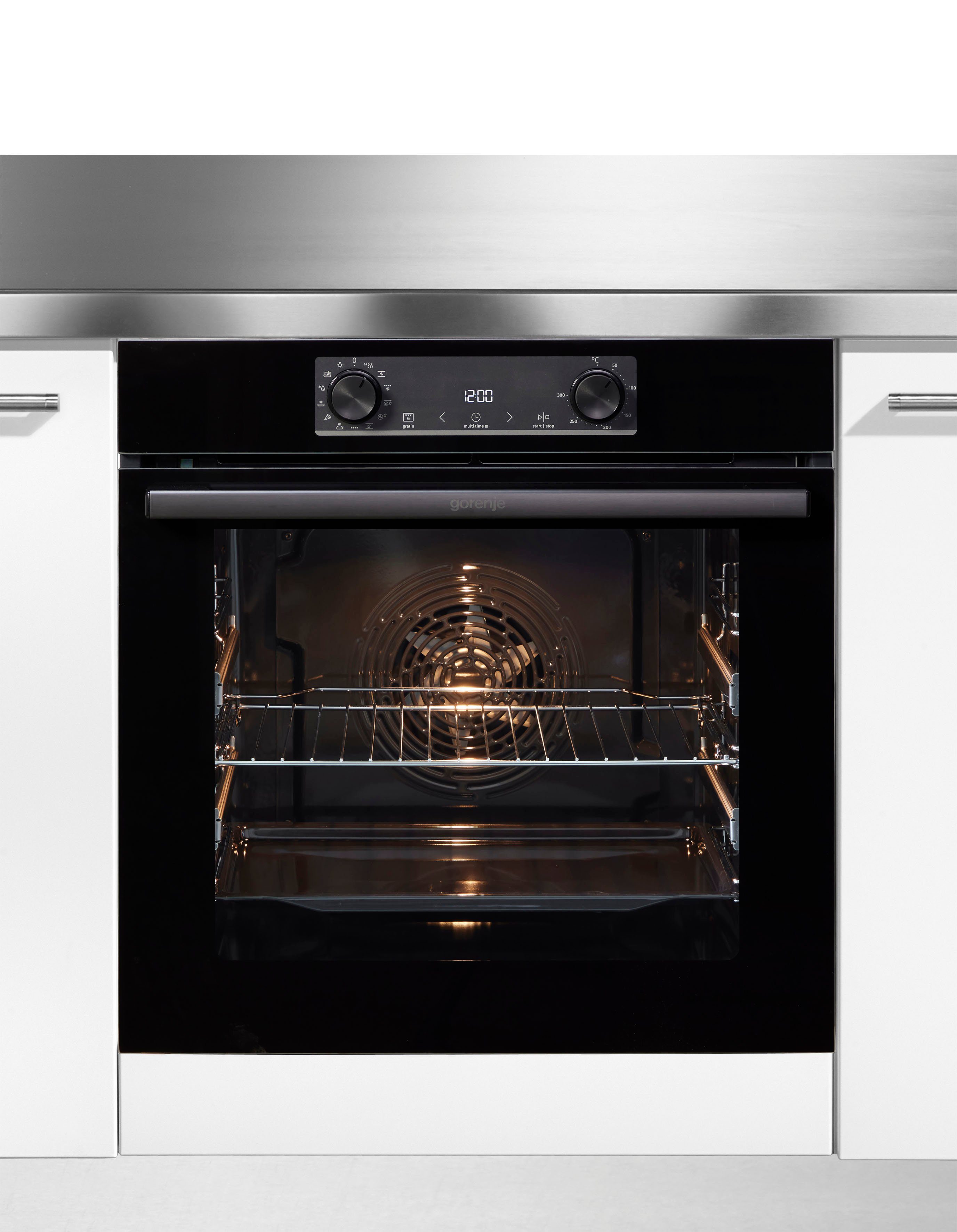 GORENJE Backofen BPS6737E09BGOT, mit 2-fach-Teleskopauszug, Pyrolyse-Selbstreinigung, ExtraSteam