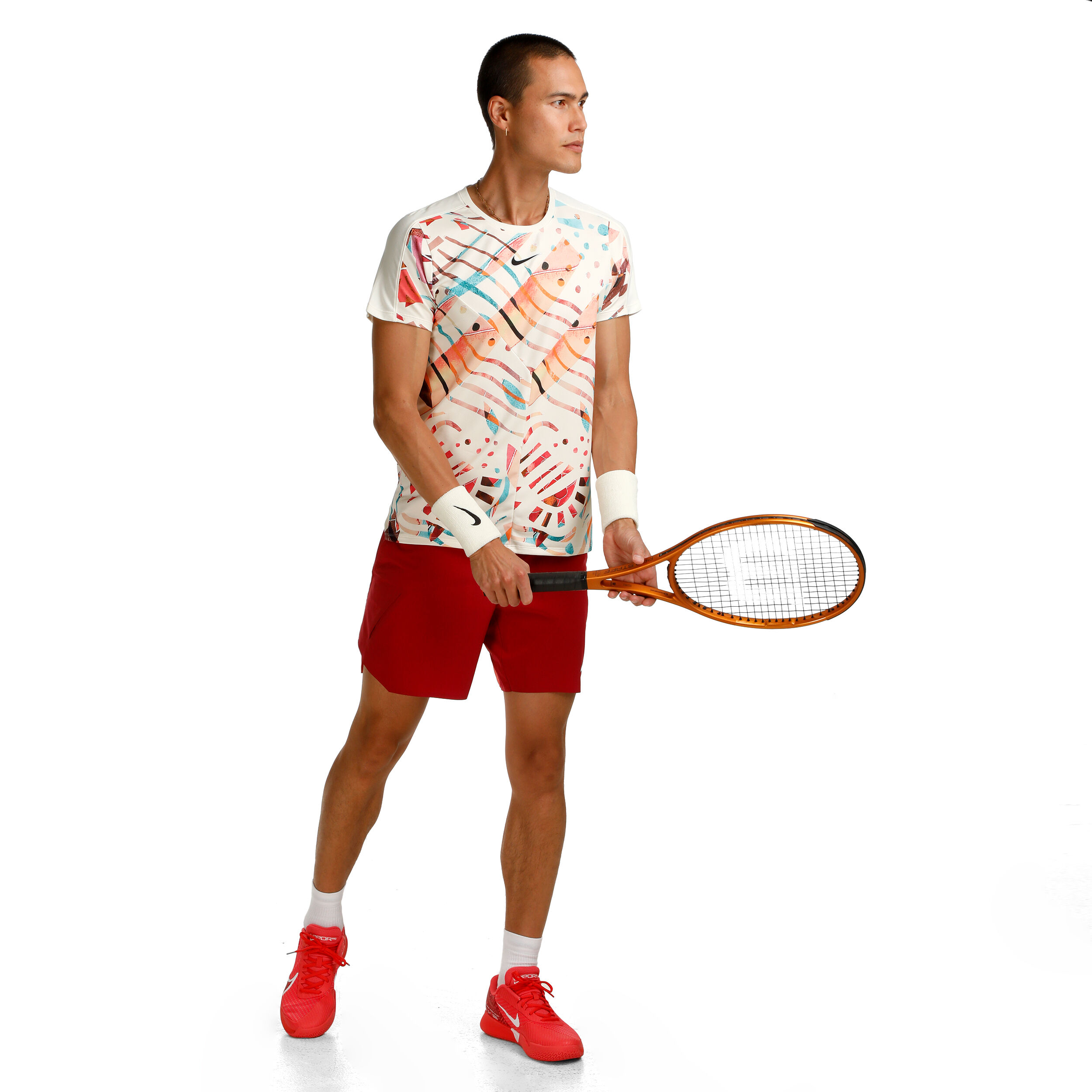 Dri-Fit Court Slam T-Shirt Herren - Weiß, Mehrfarbig