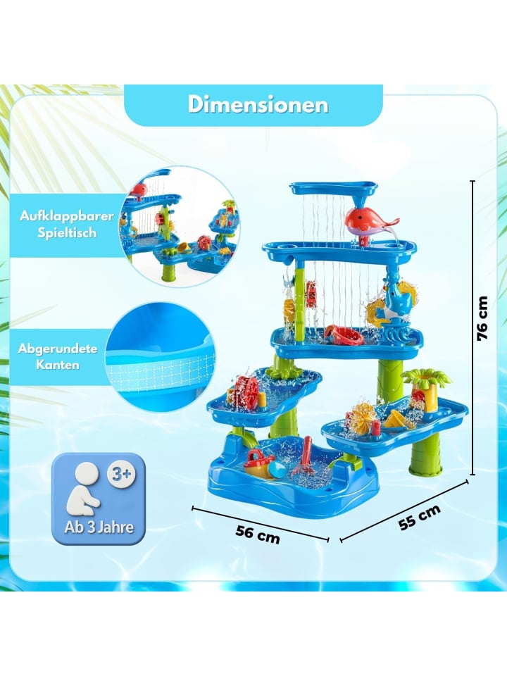Coemo Wasserspieltisch TOJA Wasserfall in Blau günstig kaufen