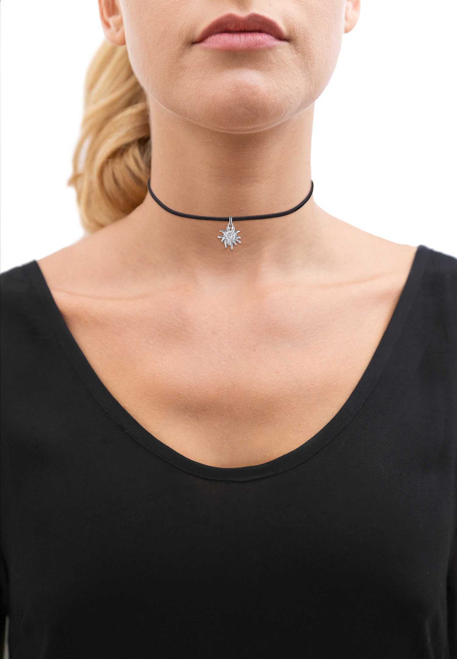 Elli Women's Trendy Sun Pendant Choker in 925 Sterling Silver