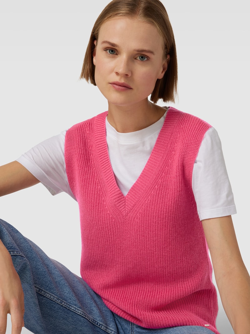 Pullunder mit V-Ausschnitt Modell 'Enie' in pink