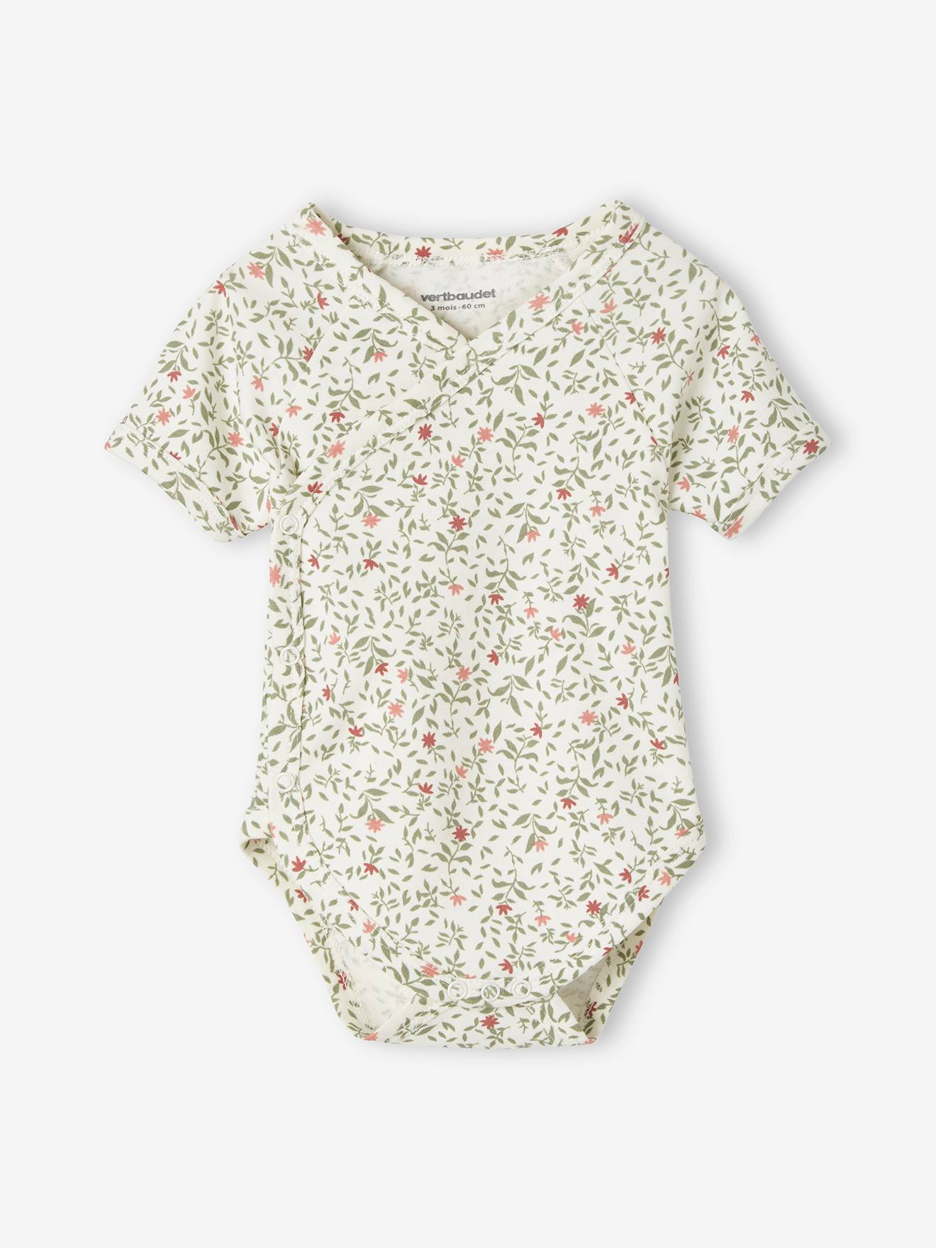 Vertbaudet 3er-Pack Baby Kurzarmbodys mit Dschungelmotiv Oeko-Tex - khaki