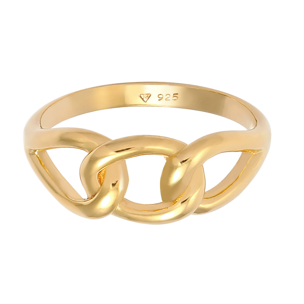 Elli Elli Bague Femme Bague Symbole de Noeud Massif en 925 Argent Plaqué Or Bague