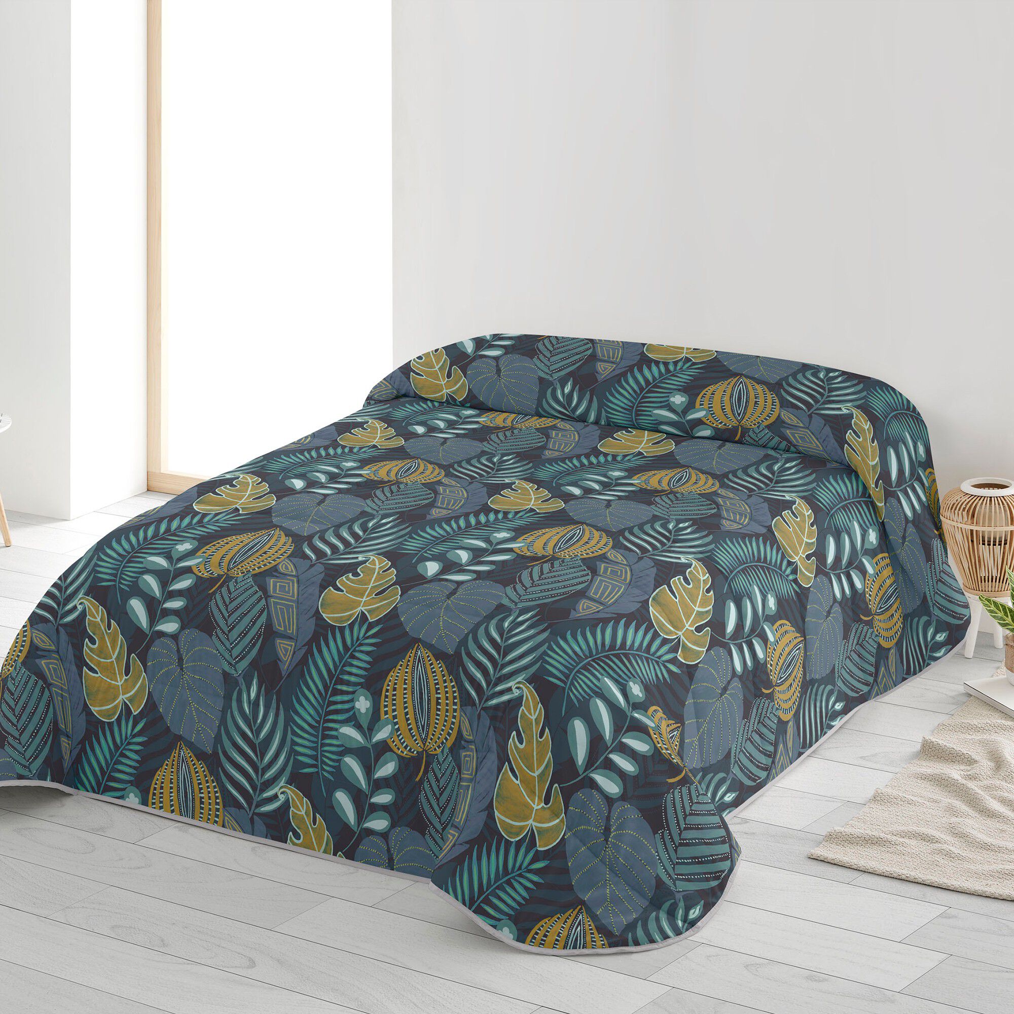 Couette microfibre imprimée Feuilles