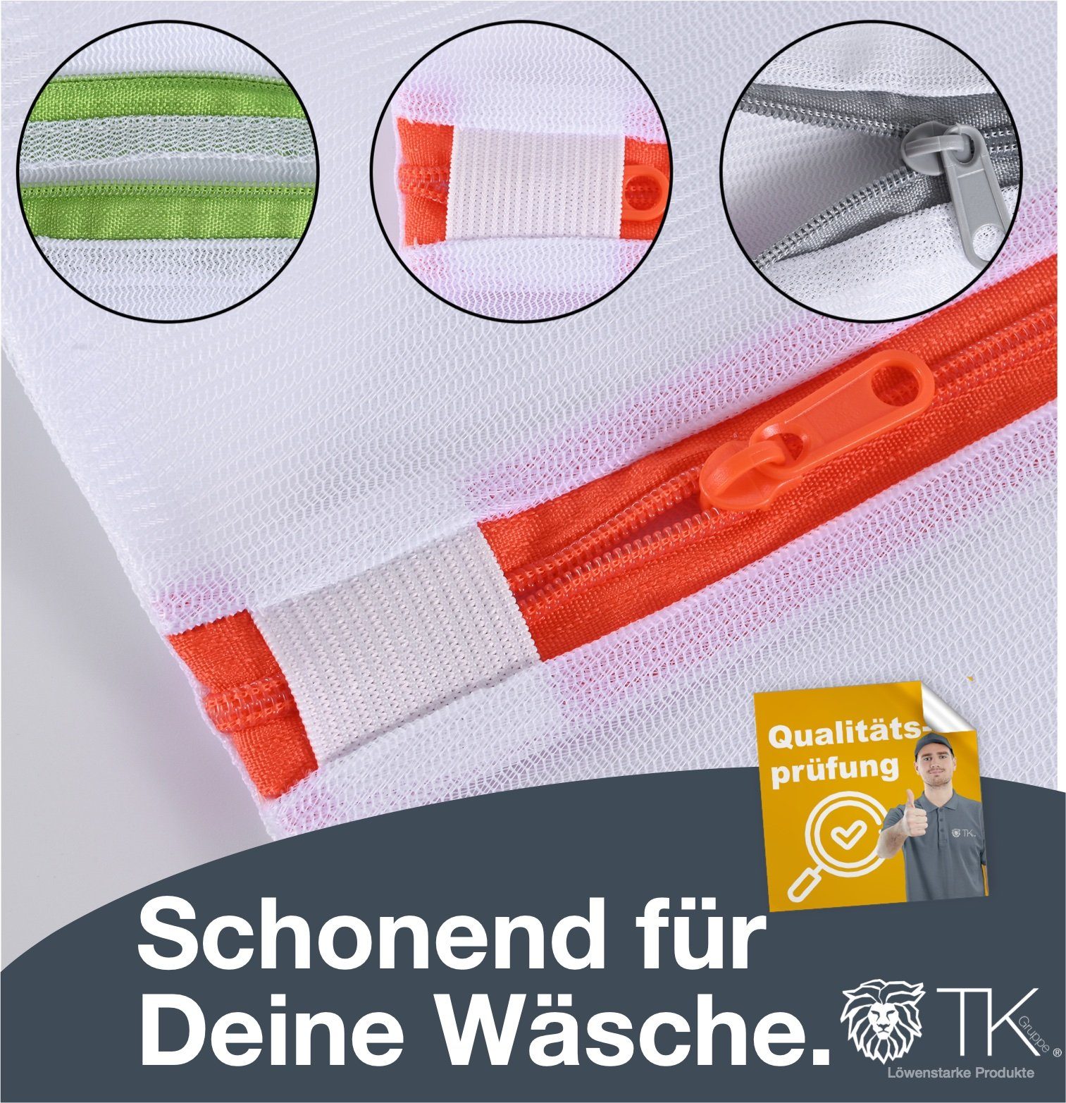 TK Gruppe Wäschenetz 2x XXL Wäschenetz Set 60x90 cm - Waschsack mit Reißverschluss,(2-St)