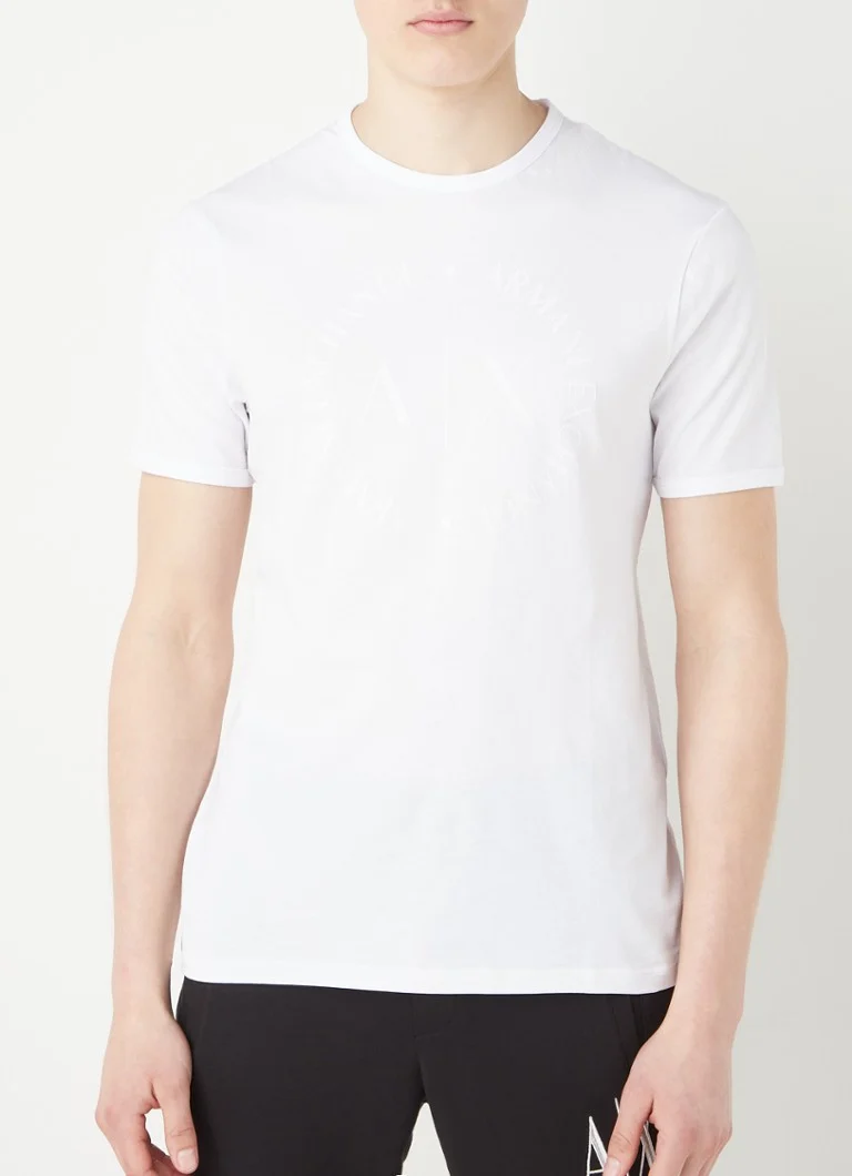 Armani Exchange T-krekls ar pūkaina logotipa apdruku