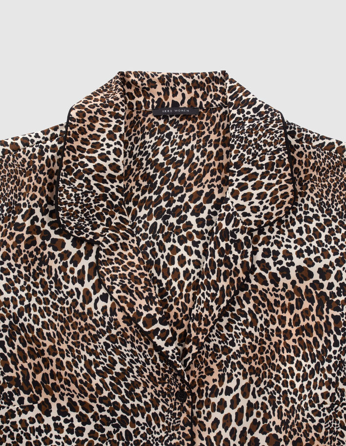 Chemise cognac imprimé baby leo Femme