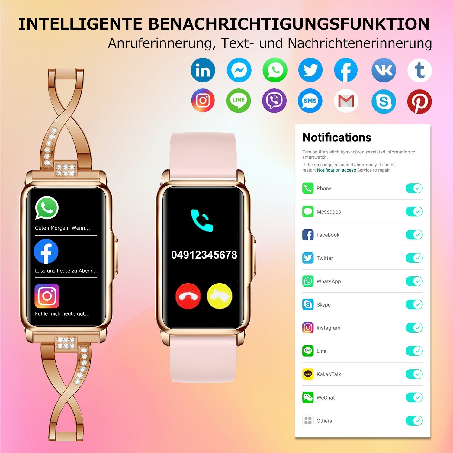 Mutoy Smartwatch, Fitness Tracker Uhr für Damen, Aktivitätstracker Uhren Smartwatch (1,47