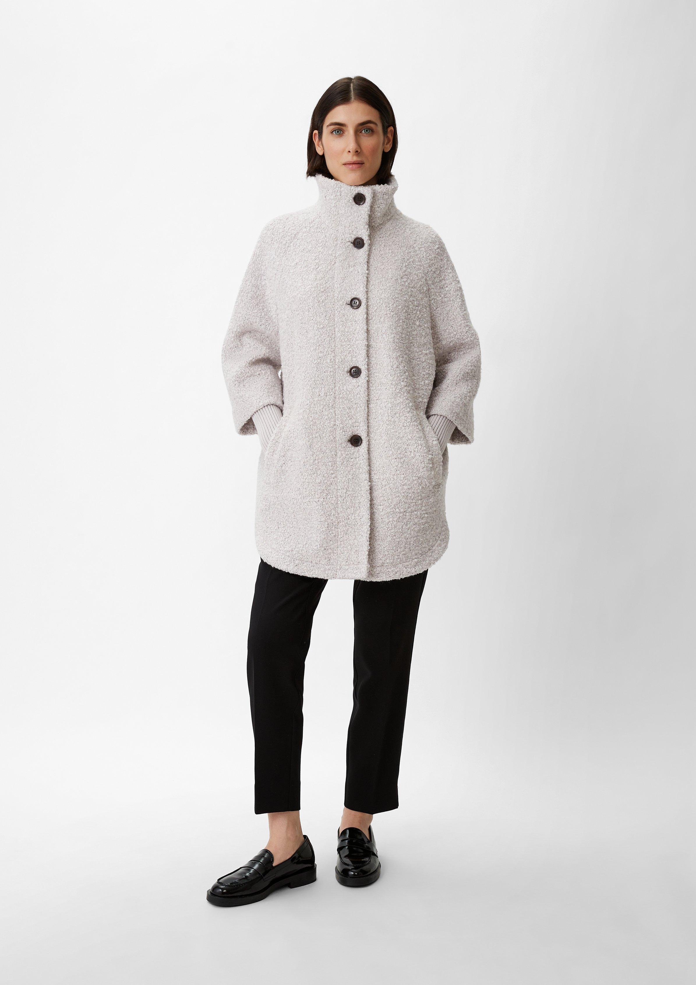 Jacke aus Bouclé - helles beige