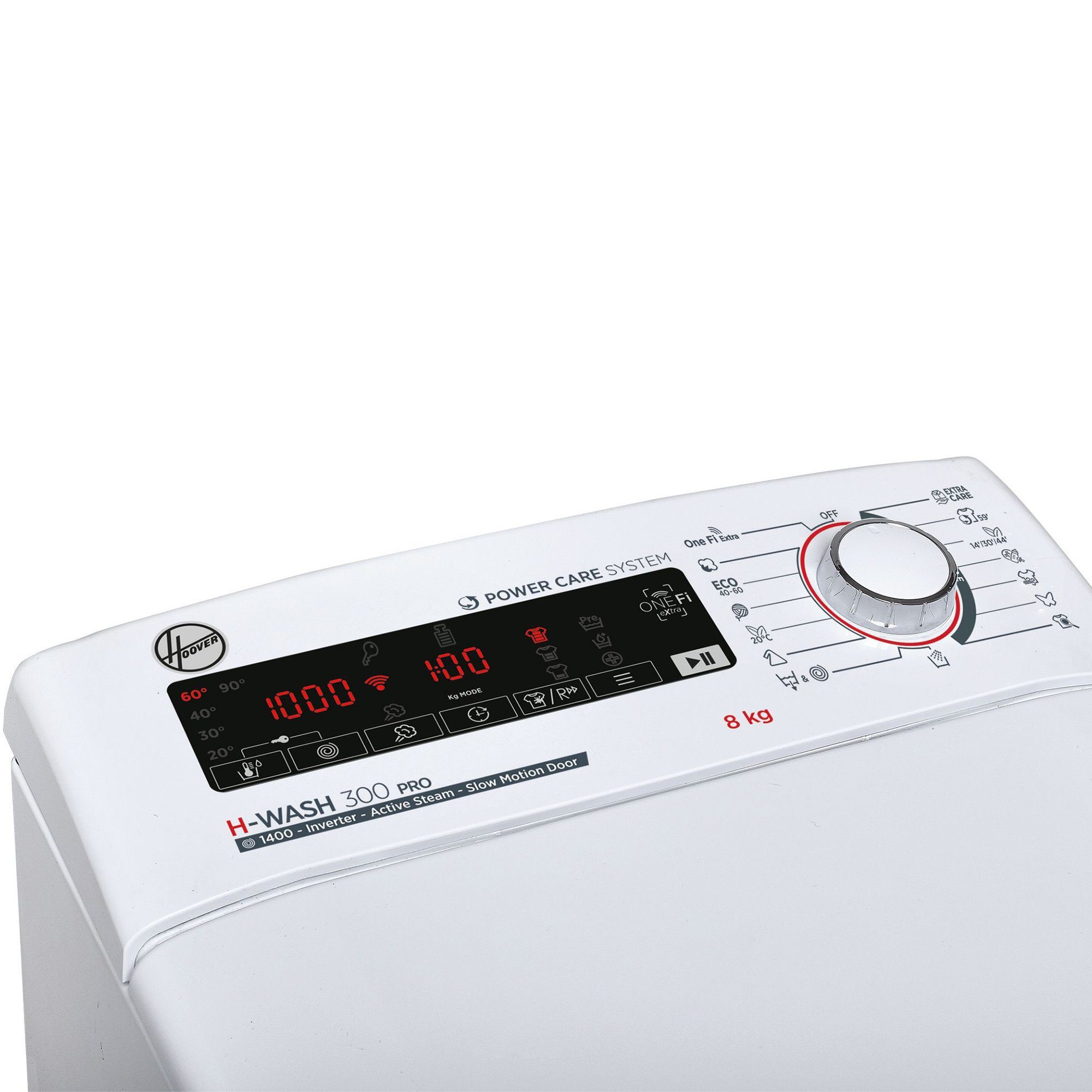 Hoover Waschmaschine Toplader H3TFSMP48TAMCE-S, 8 kg, 1400 U/min, All in One Programm, sanfte Trommelöffnung, 17 Programme