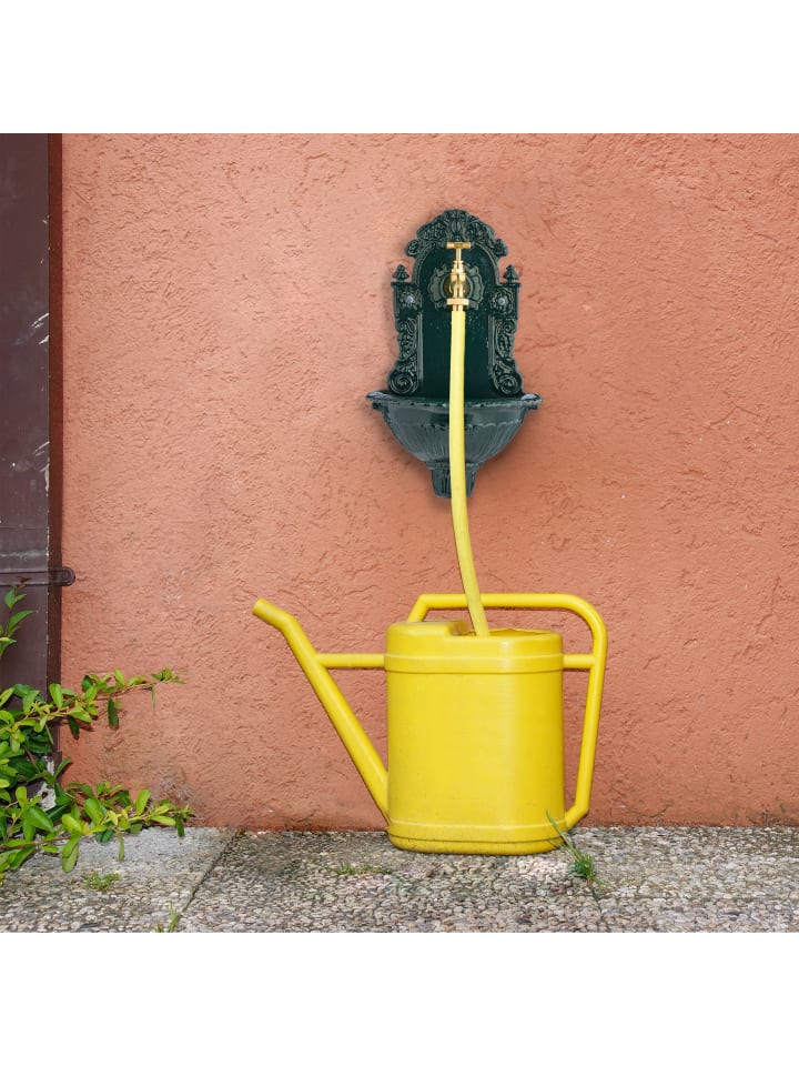 relaxdays Wandbrunnen in Grün/ Gold - (B)24,5 x (H)40 x (T)15 cm günstig kaufen onesize