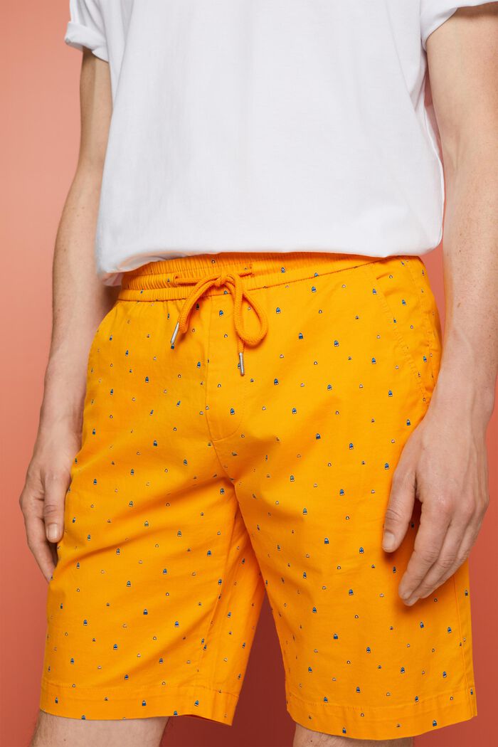 Gemusterte Pull-on-Shorts, Baumwollstretch