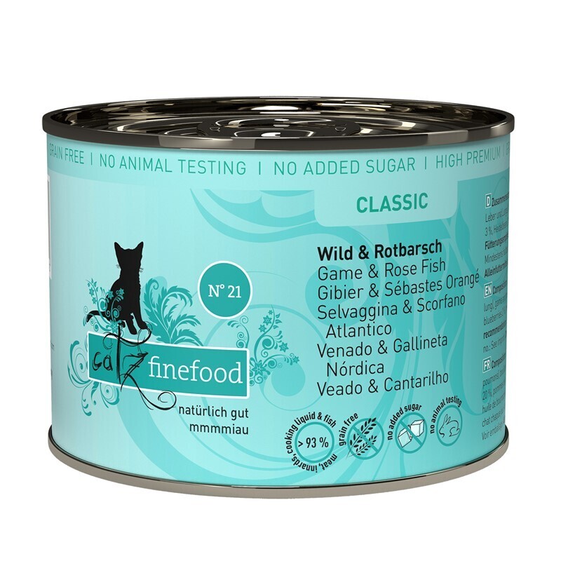 Catz finefood Nassfutter Catz finefood 6x200g No. 21 Wild & Rotbarsch
