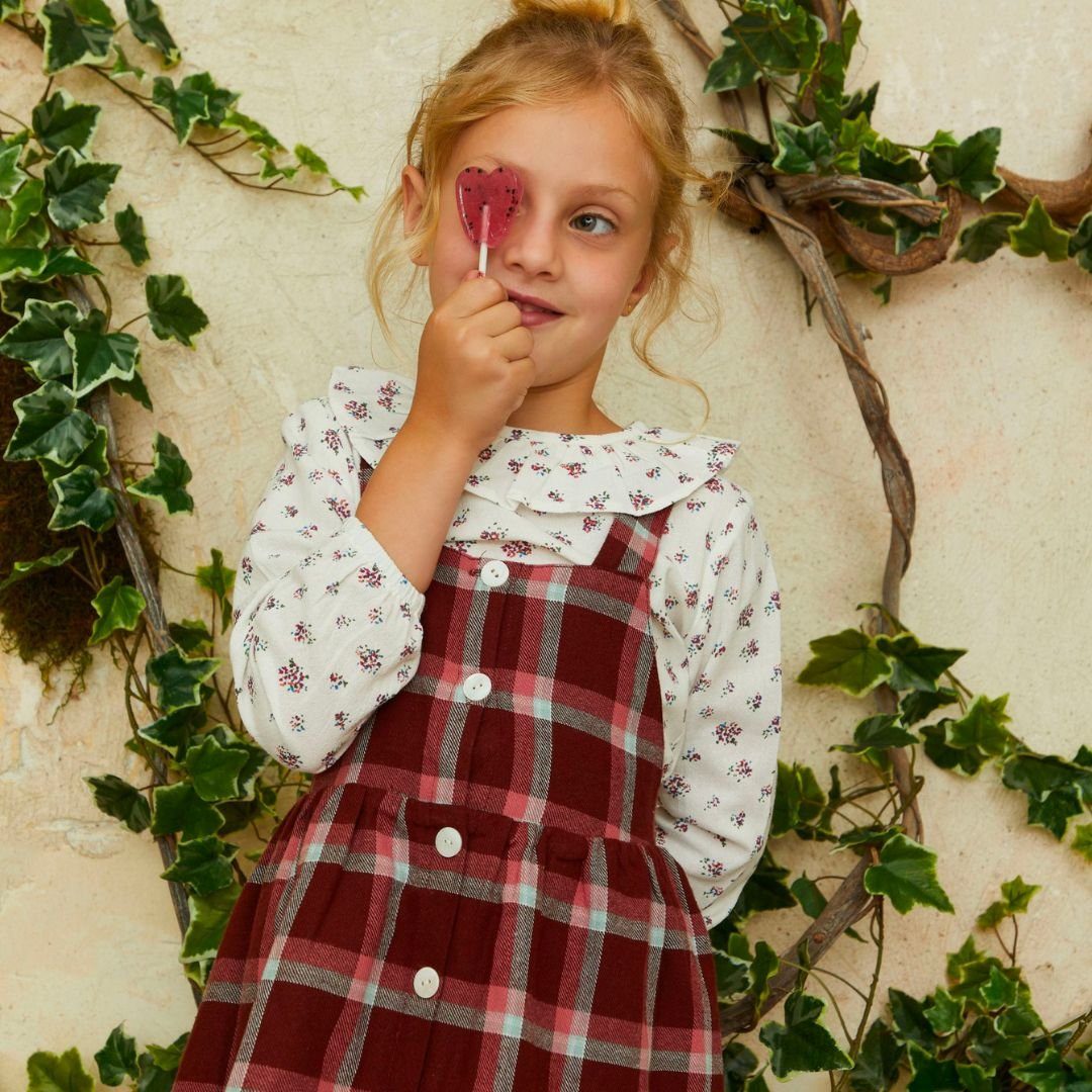 suebidou Klassische Bluse Bluse Langarmshirt mit Rüschendetails florales Muster für Mädchen