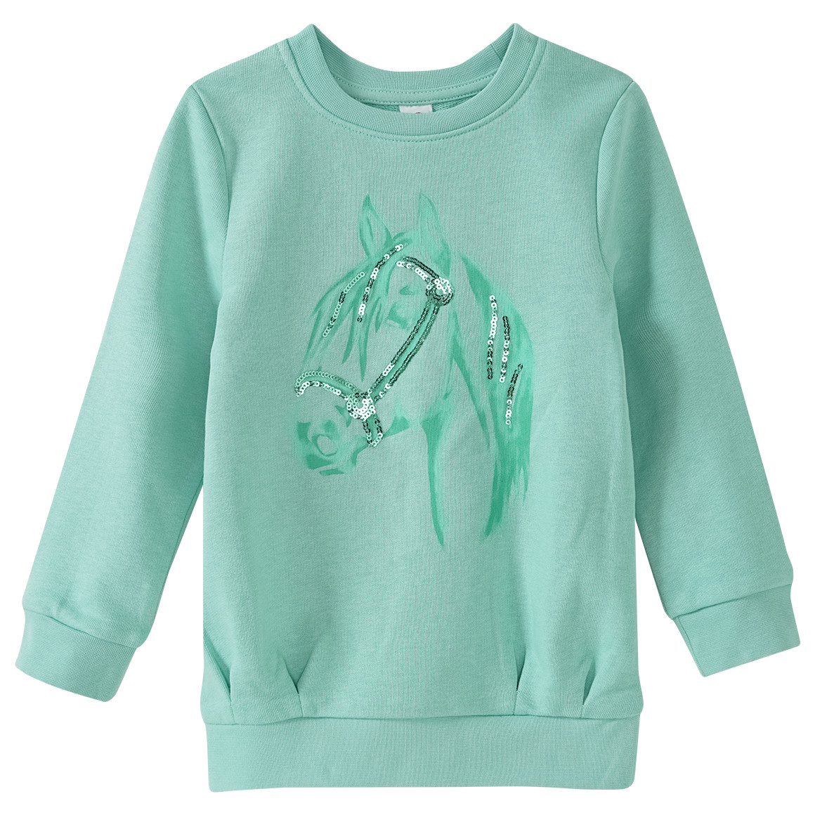 Mädchen Sweatshirt mit Pferde-Print