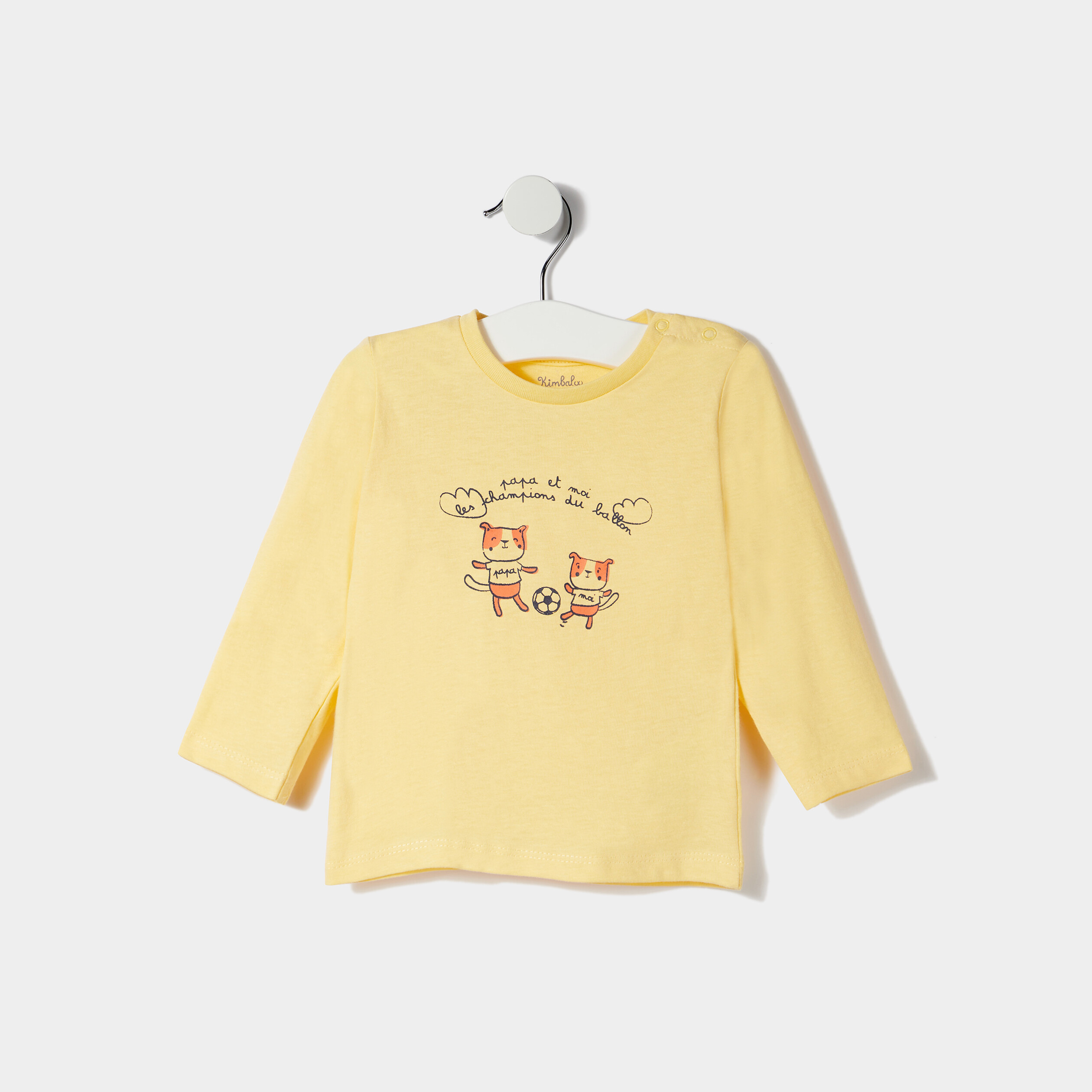 T-shirt manches longues jaune pastel bébé garçon | La Halle