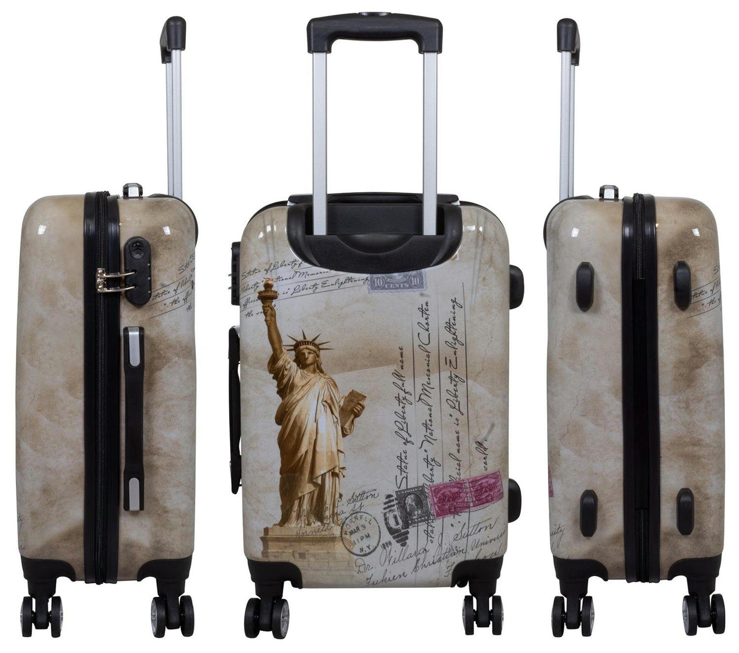 Warenhandel König Hartschalen-Trolley New York, 4 Rollen, mit Motiv, Dehnfalte zur Vergrößerung des Packvolumens