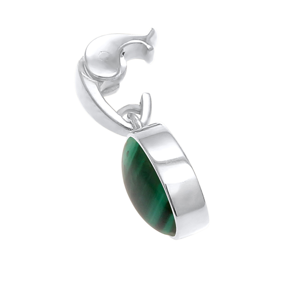 Nenalina Nenalina Pendentif Elégant cabochon ovale en pierre précieuse malachite pour dame Pendentif