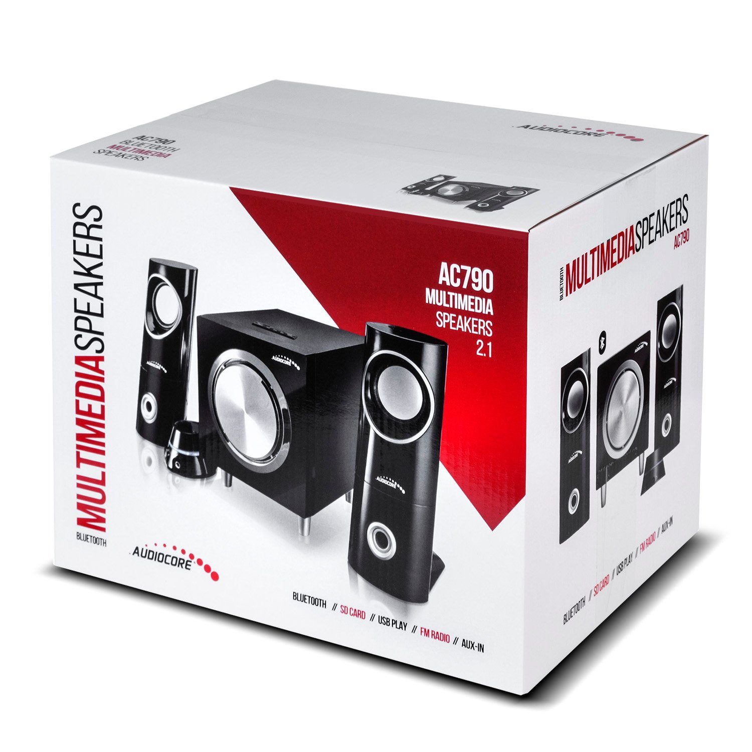 Audiocore AC790 Lautsprecher (Lautsprechersystem Subwoofer Bluetooth Radio AUX)