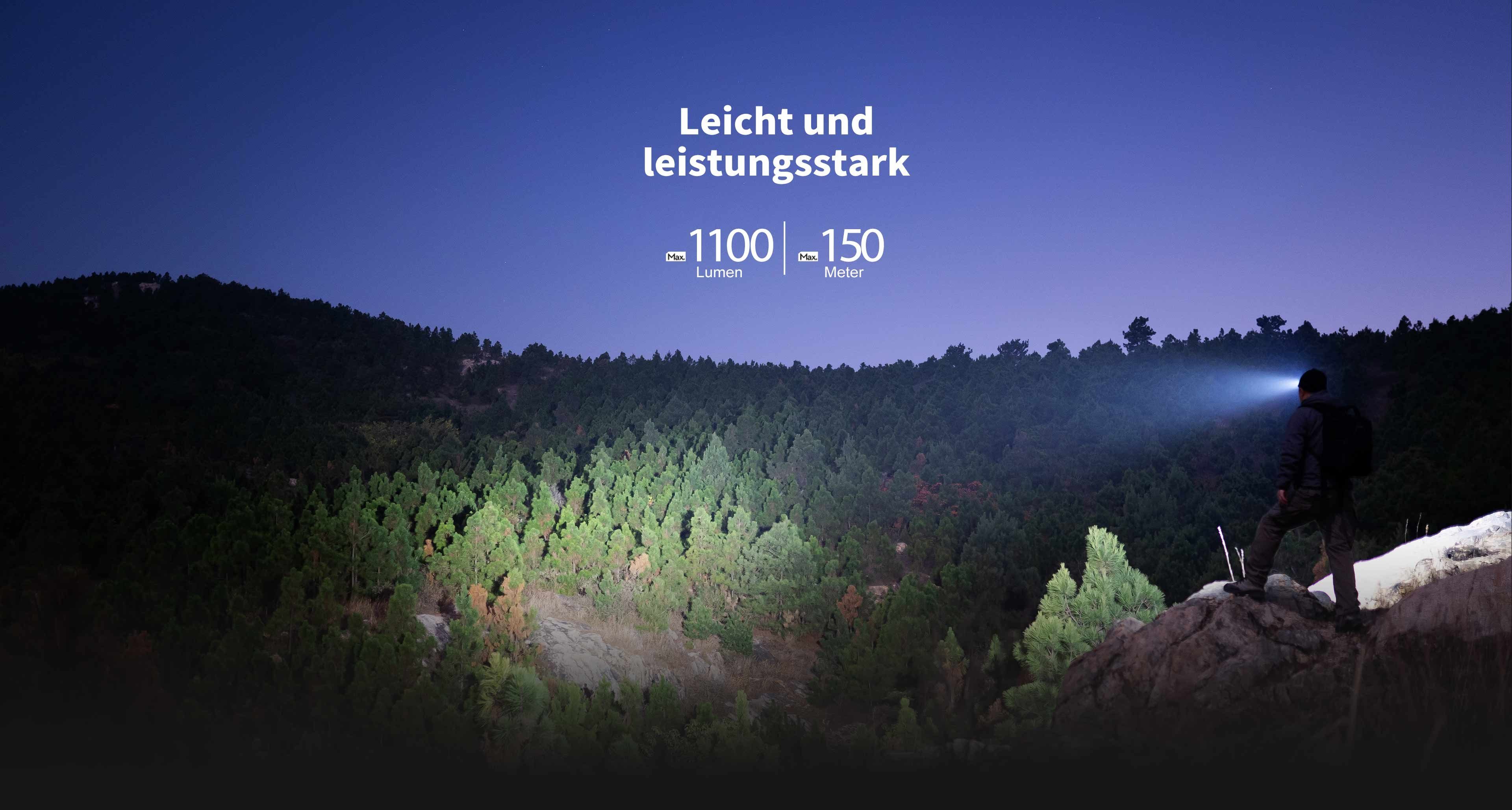 OLIGHT LED Taschenlampe Olight Perun 2 Mini Multifunktionslampe, für Nachtläufe, Campen und Wandern, IPX8