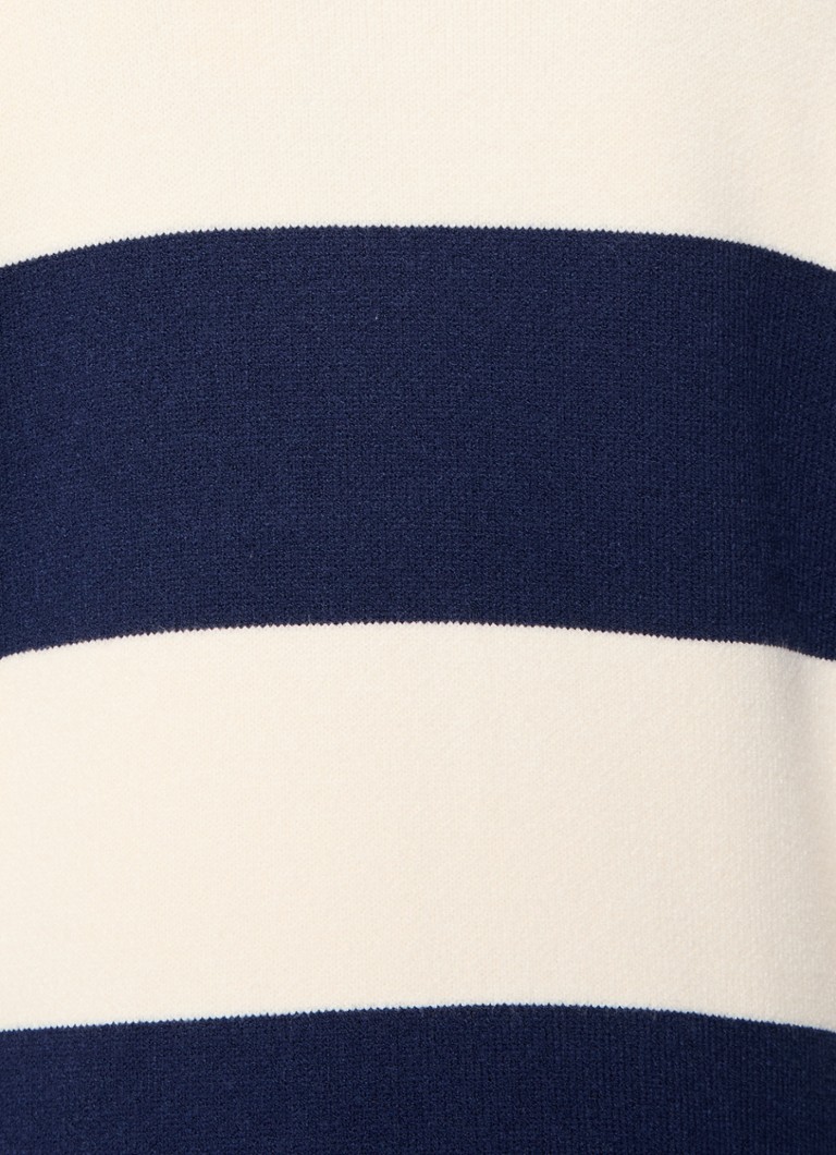 Denham Como fine-knit polo with stripe print