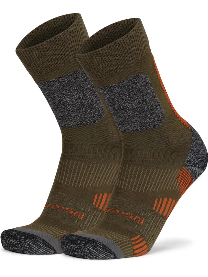 normani 2 Merino Trekking Socken mit Frotteesohle in Oliv günstig kaufen