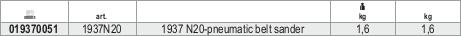 Beta 019370051 1937N20 - Pneumatska tračna brusilica 1,6 kg