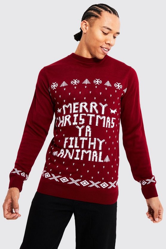 Tall Ya Filthy Animal Weihnachtspullover