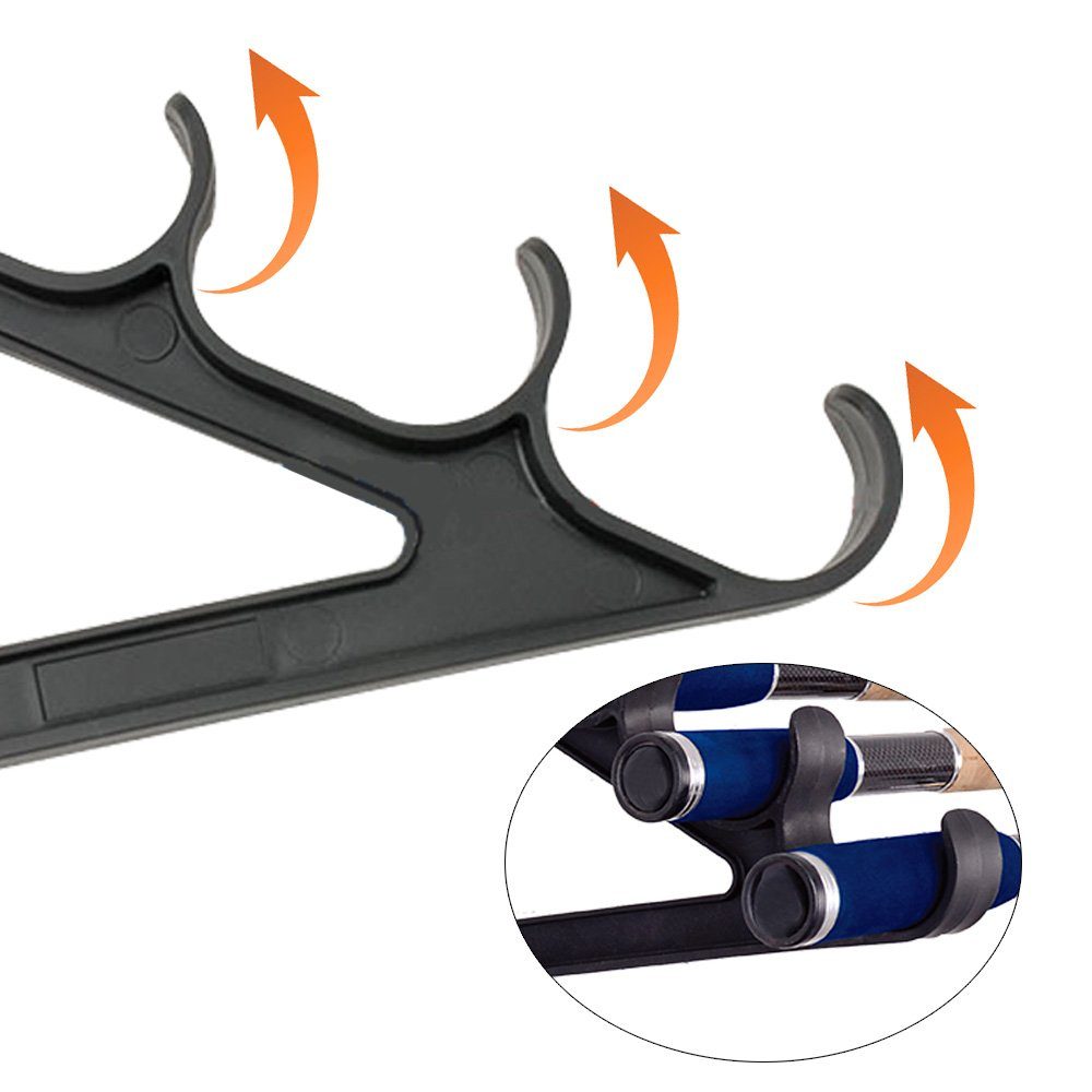 Croch Horizontal Wand Rutenhalter Rutenhalter, (2-tlg., Rod Rack für 3 Ruten)