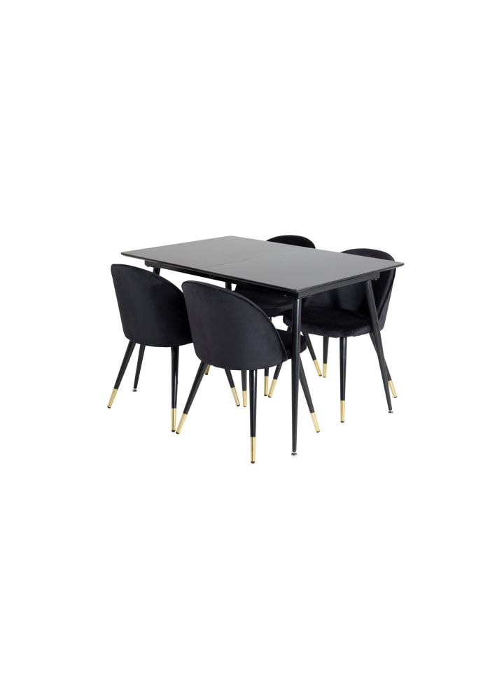 ebuy24 Essgruppe Silar 8 (5-teilig) Schwarz 90 x 120 cm günstig kaufen onesize