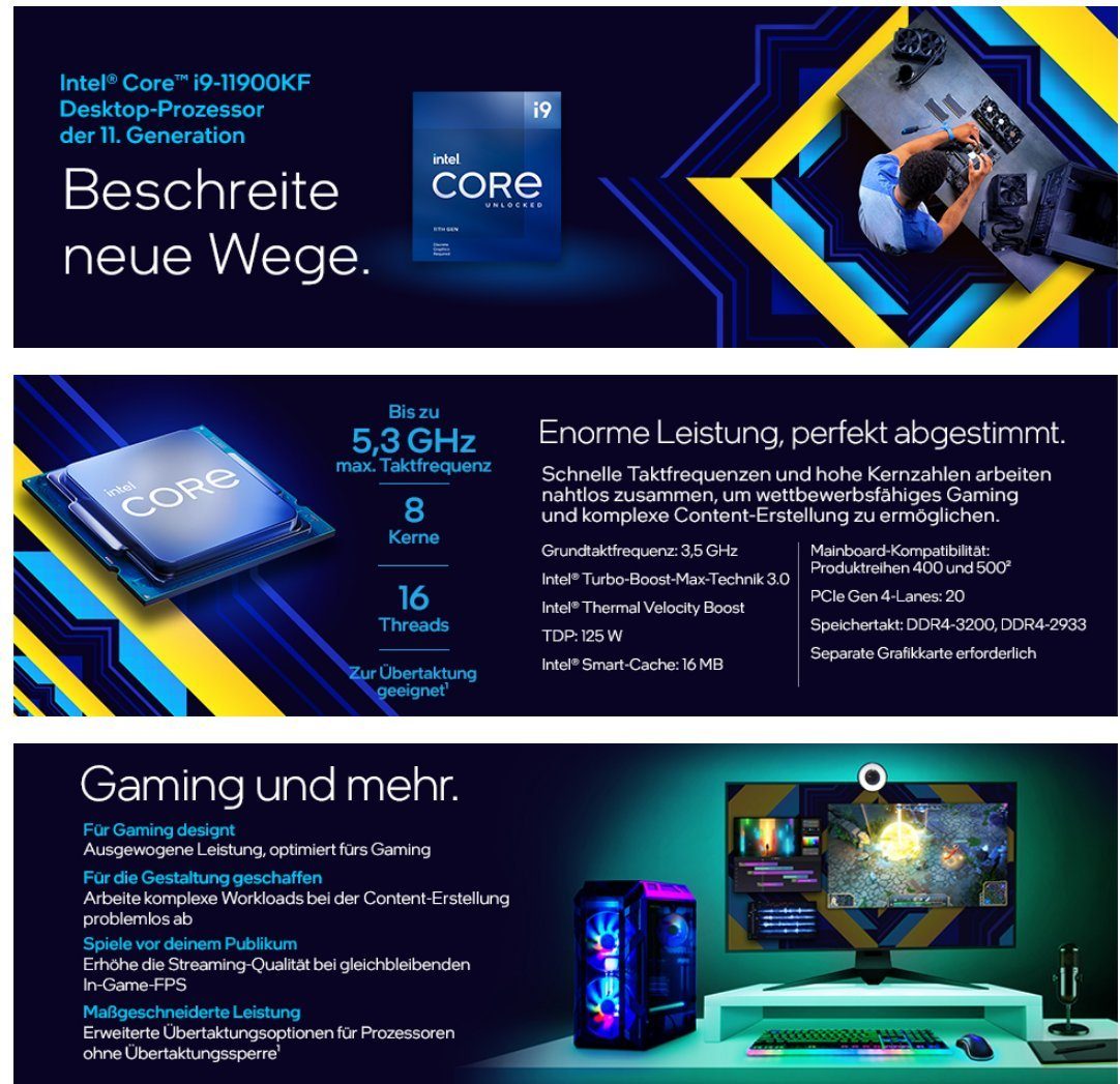 Meinpc Peacemaker i9 RTX 4060 Gaming-PC (Intel Core i9 11900K (KF), Nvidia GeForce RTX 4060, 32 GB RAM, 1000 GB SSD, RGB Tower, RGB, Windows 11, Gaming, Gamer)