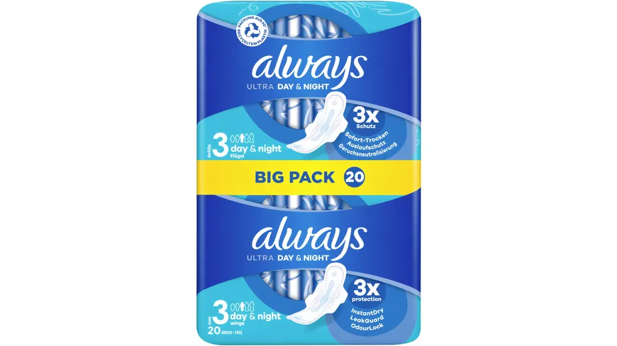 Always ULTRA Damenbinden Night mit Flügeln BigPack 20 Stück